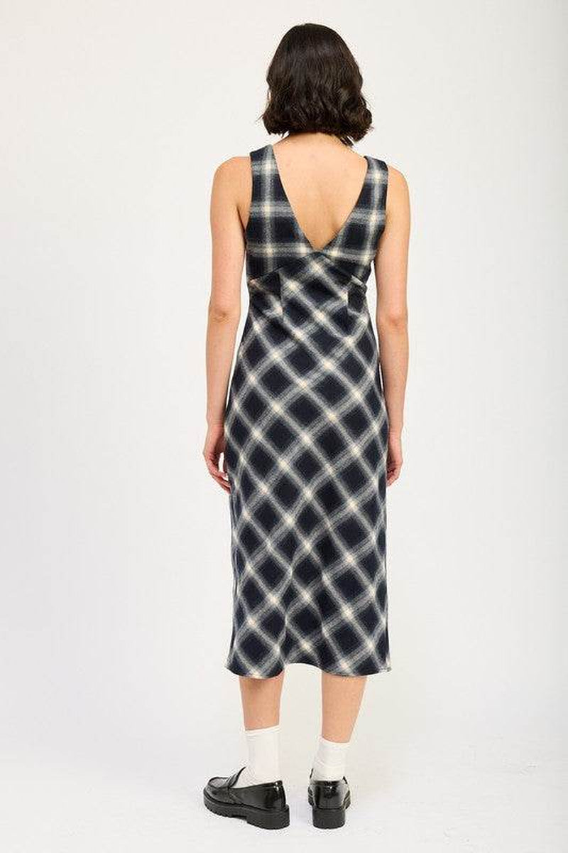 Plaid Bias Maxi Dress