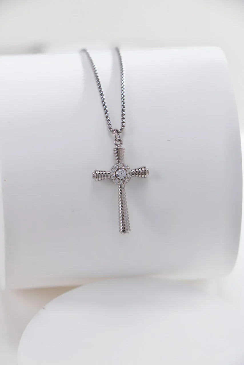 Cross Pendant Necklace with Zircon