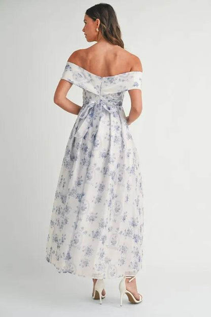 Floral Printed off Shoulder Maxi Dress
