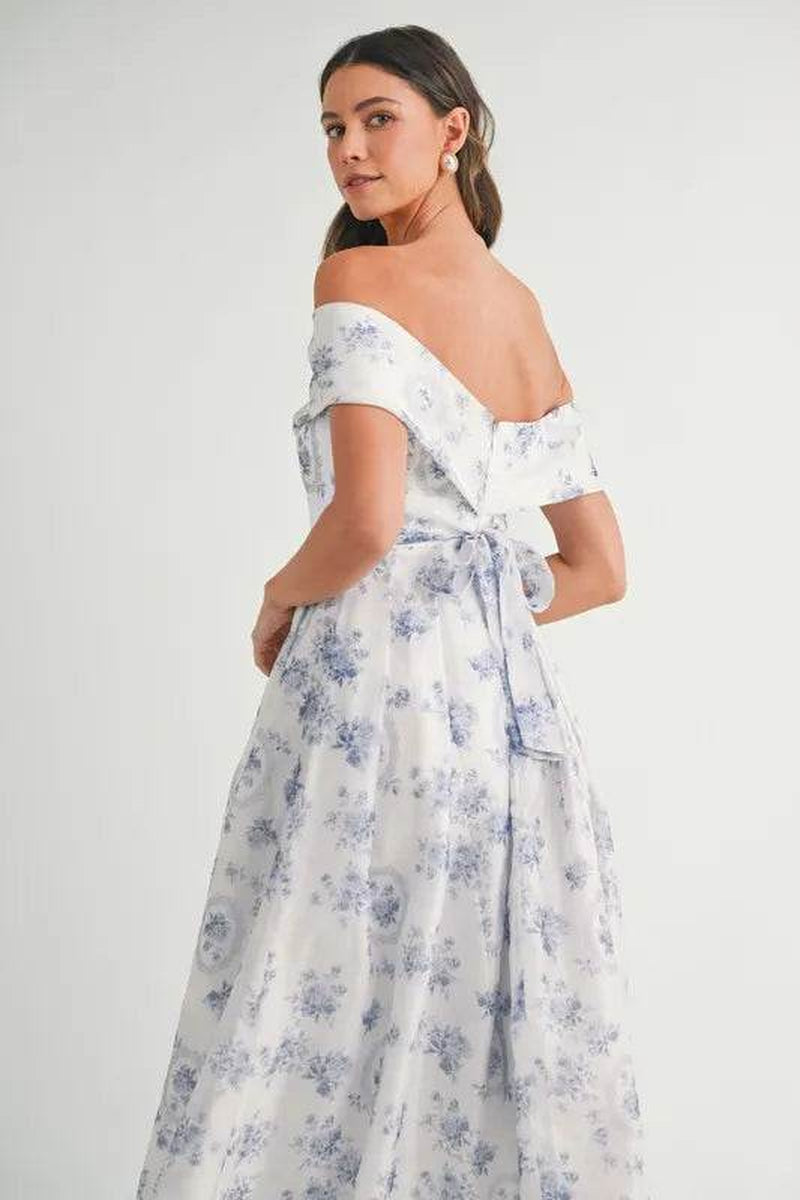 Floral Printed off Shoulder Maxi Dress
