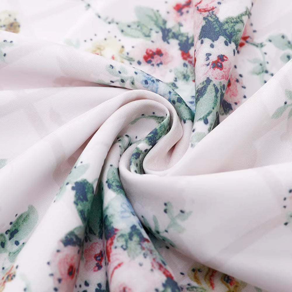 White Floral Print Holiday Dress