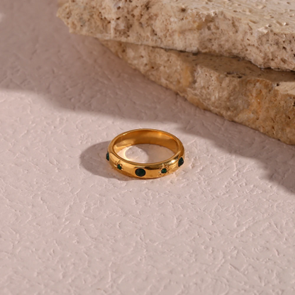 Green Zircon Pearl Rings