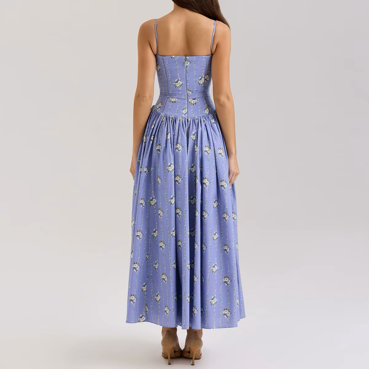 White Floral Print Holiday Dress