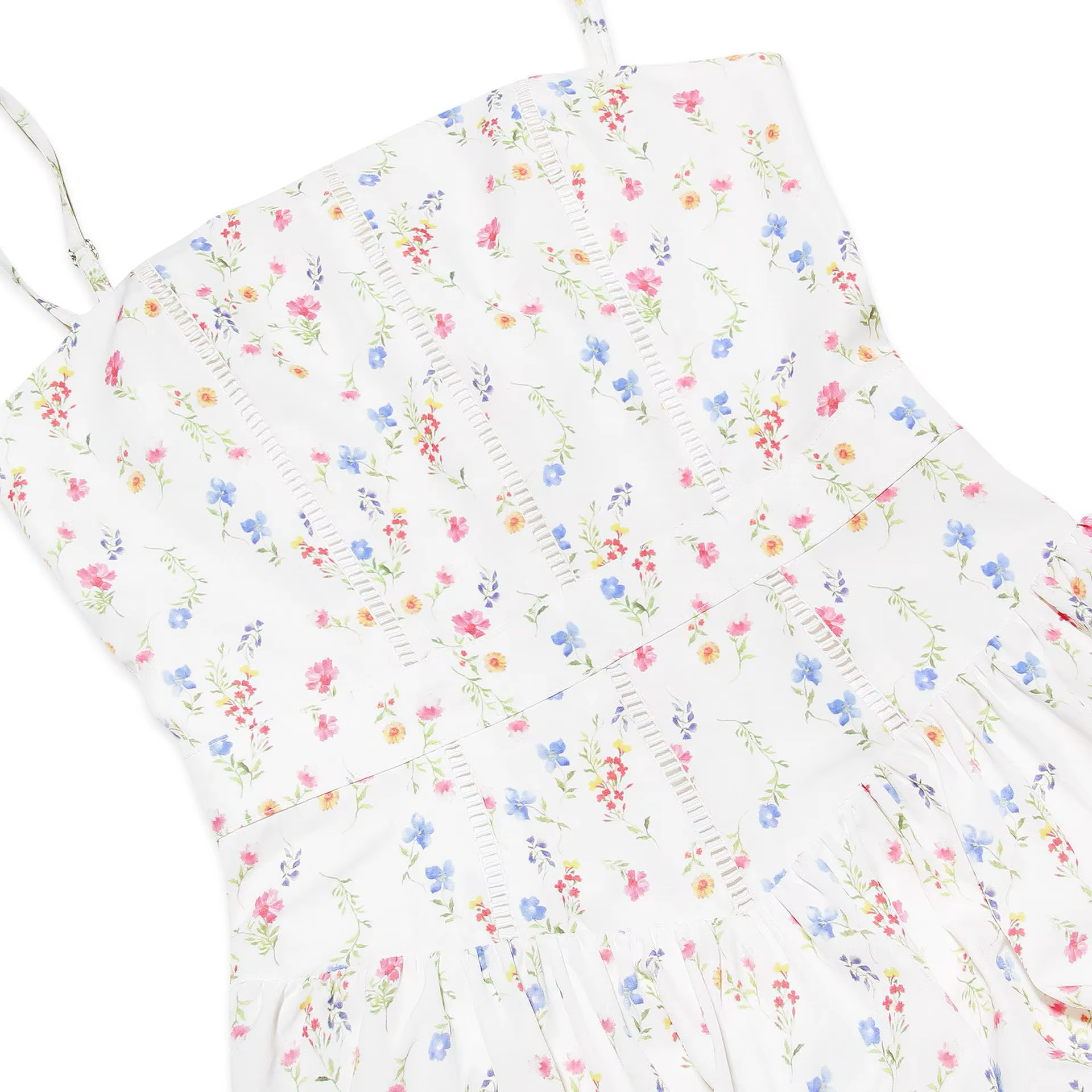 White Floral Print Holiday Dress