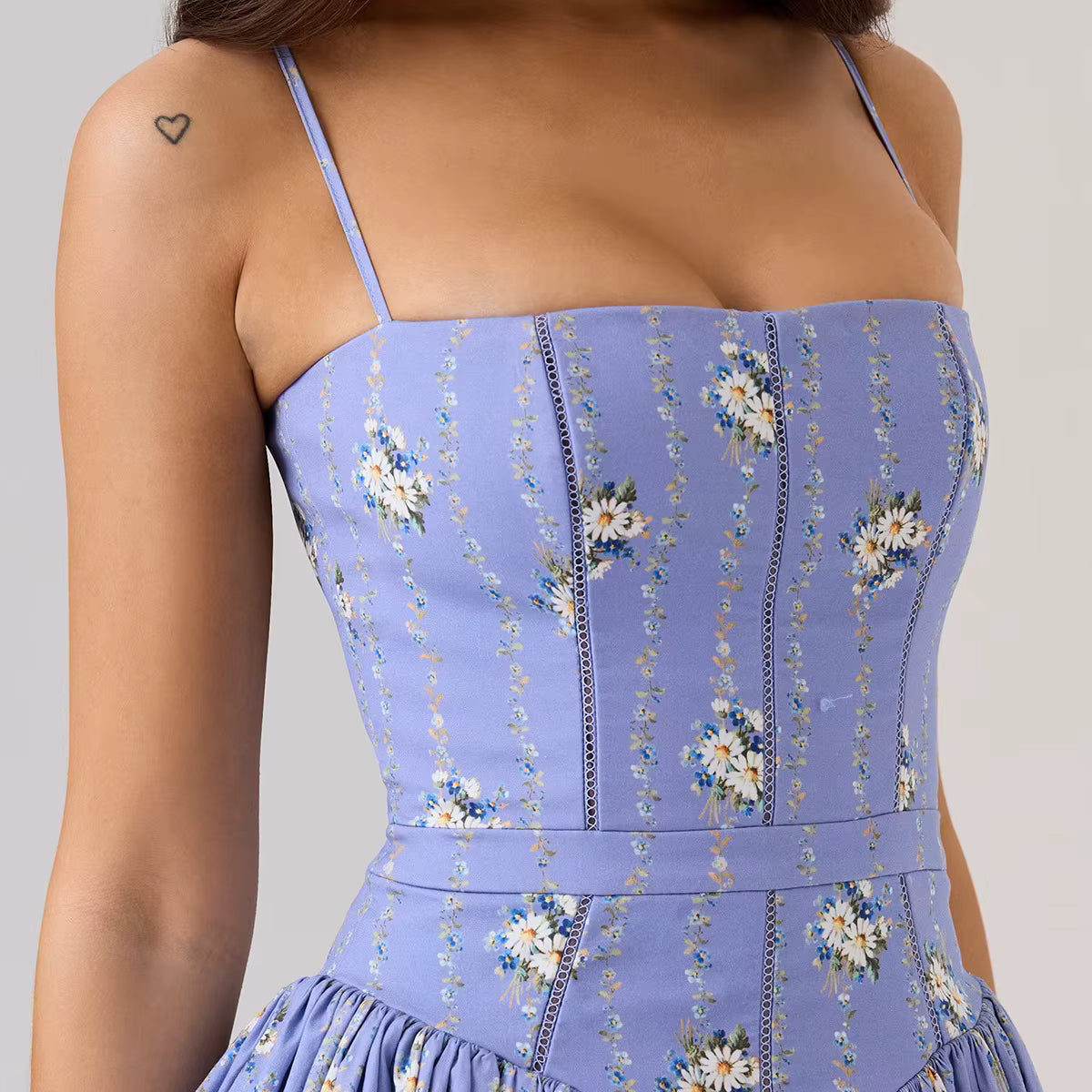 White Floral Print Holiday Dress