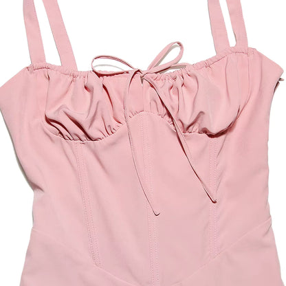 Women'S Summer Floral Print Dresses Sweet Elegant Midi Holiday Dress Casual Slit Blue Lace up Dresses 2023