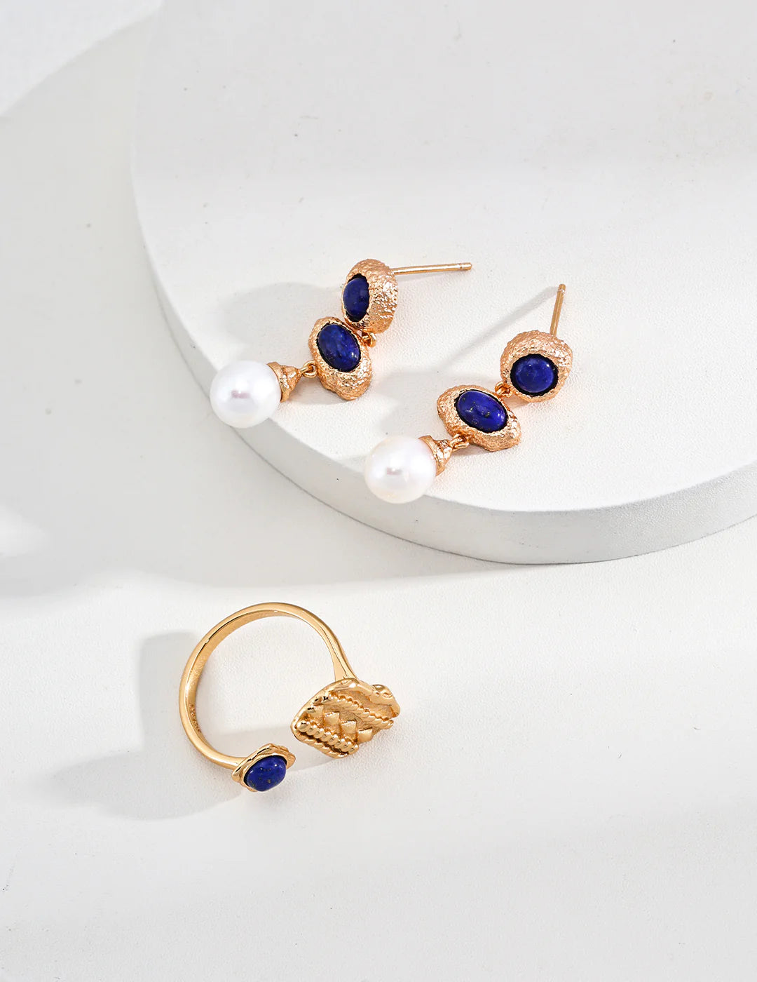 Vintage Lapis Lazuli Pearl Earrings