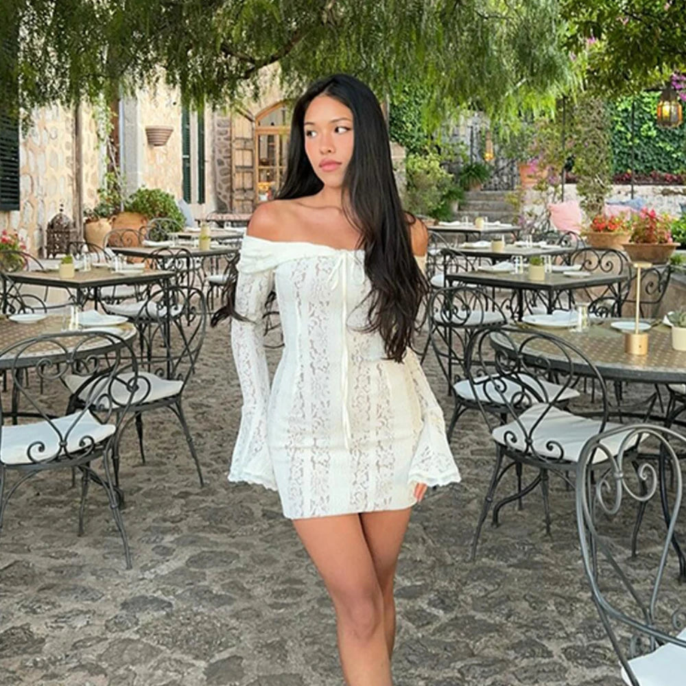 White Autumn Bodycon Dress 