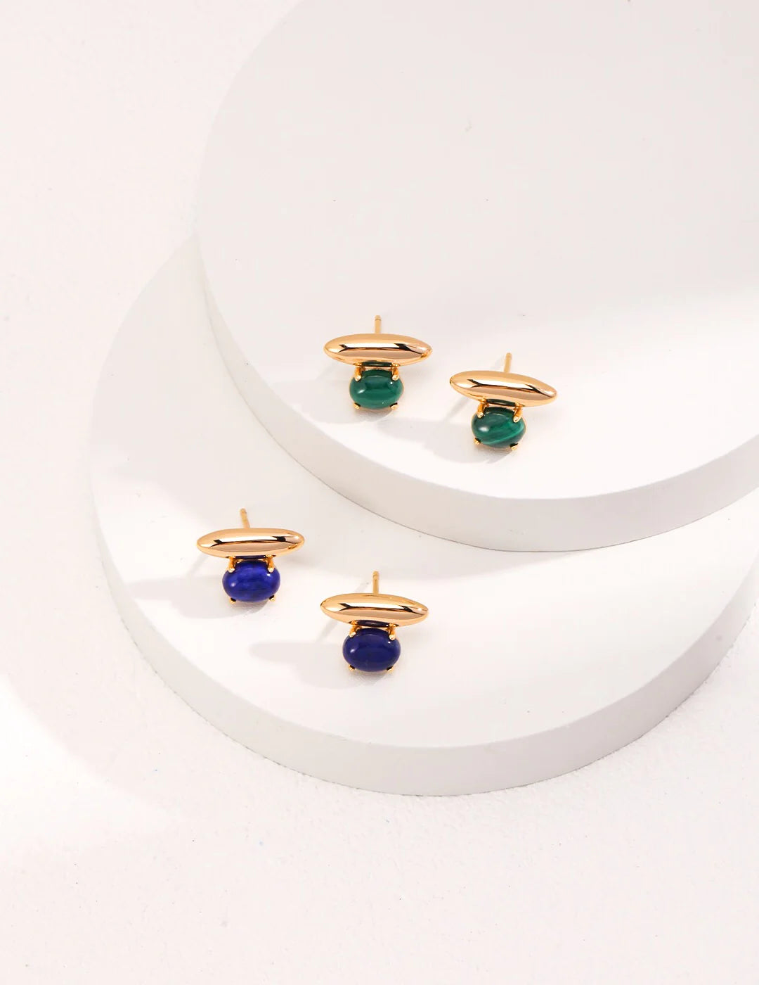 Blue Lapis Lazuli Stud Earrings