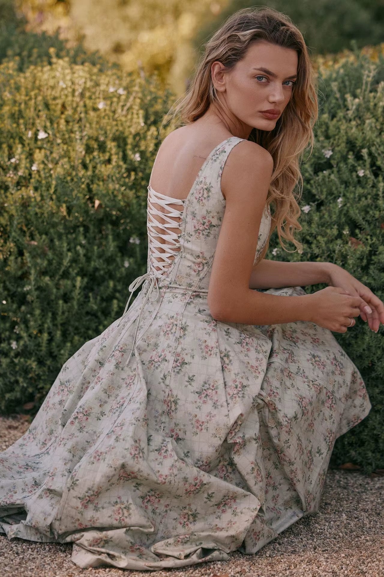 Elegant Lace up Dress