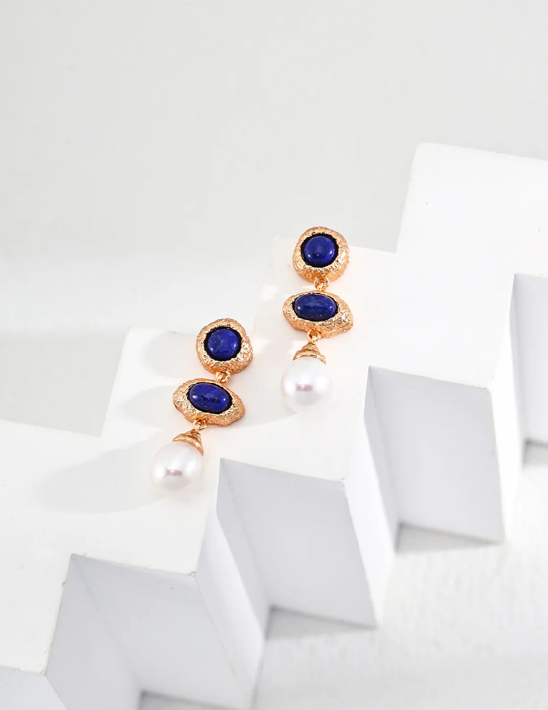 Vintage Lapis Lazuli Pearl Earrings