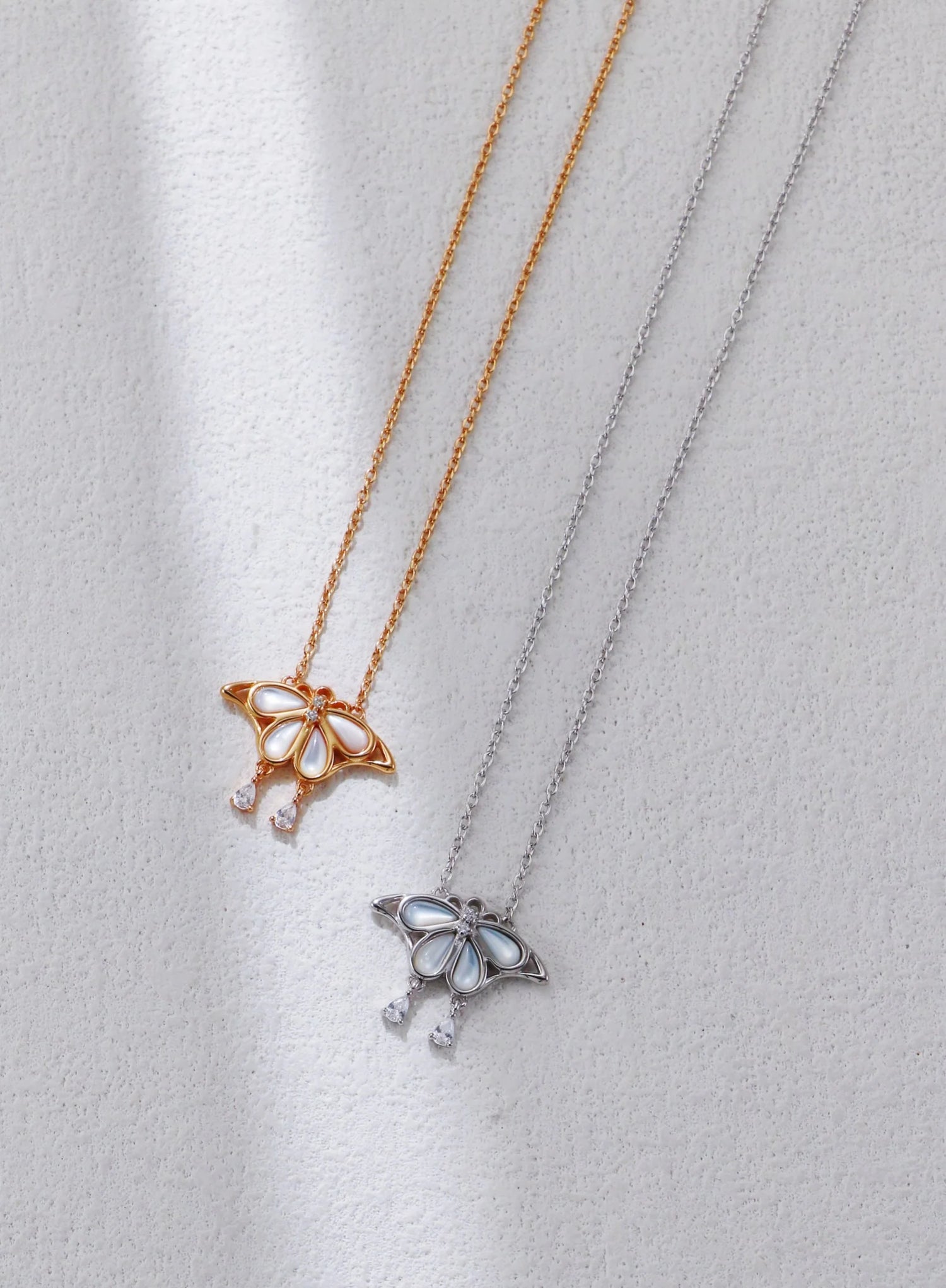 White Shell Butterfly Pendant Necklace