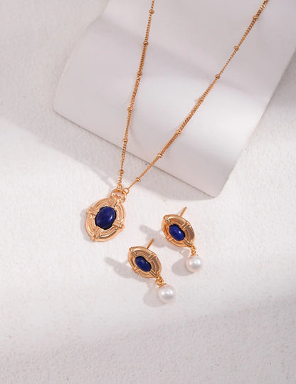 Vintage Style Lapis Lazuli Necklace