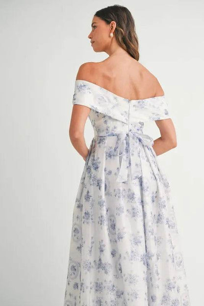 Floral Printed off Shoulder Maxi Dress