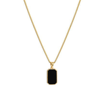 Rectangular Pendant Necklace Unisex