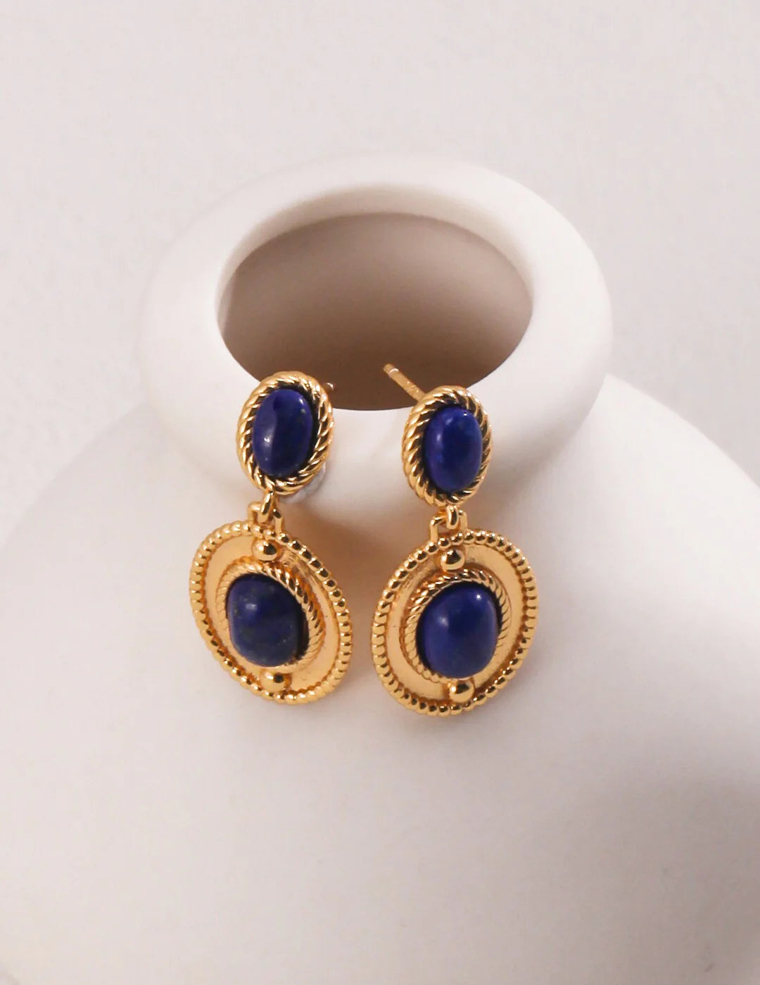 Natural Lapis Lazuli Dangle Earrings
