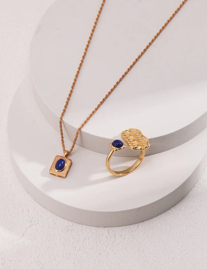 Vintage Style Lapus Lazuli Pendant Necklace
