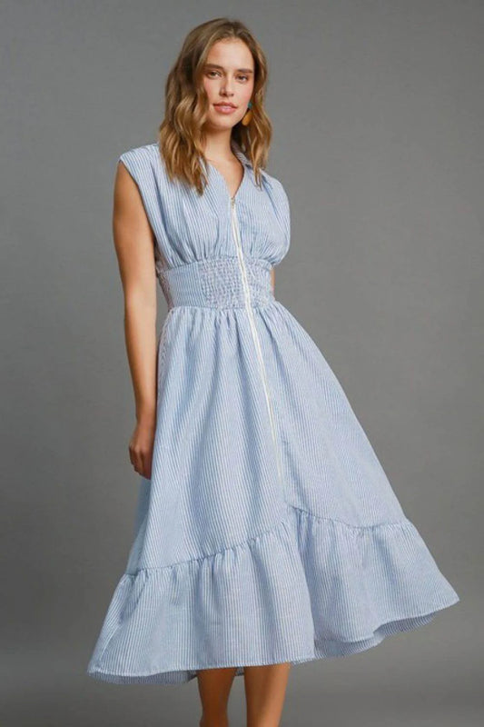 Umgee Striped Midi Dress 